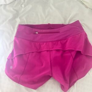 Magenta lululemon shorts size 6 4”